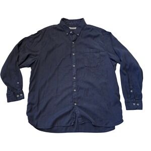 Tommy Bahama Mens Button Down Shirt Blue Long Sleeve Casual Travel Size XXL